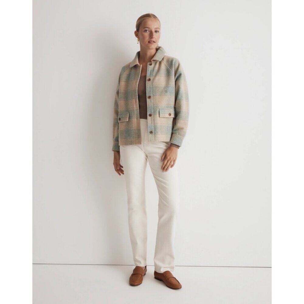 Madewell Brushed Jacquard Plaid Shirt Jacket Shacket Casual Lightweight Size XS